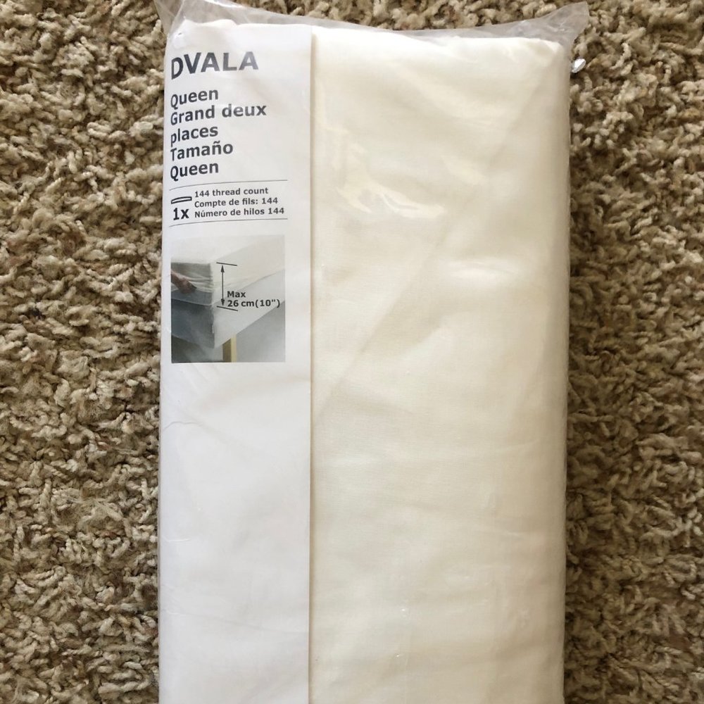 DVALA queen bed fitted sheet IKEA